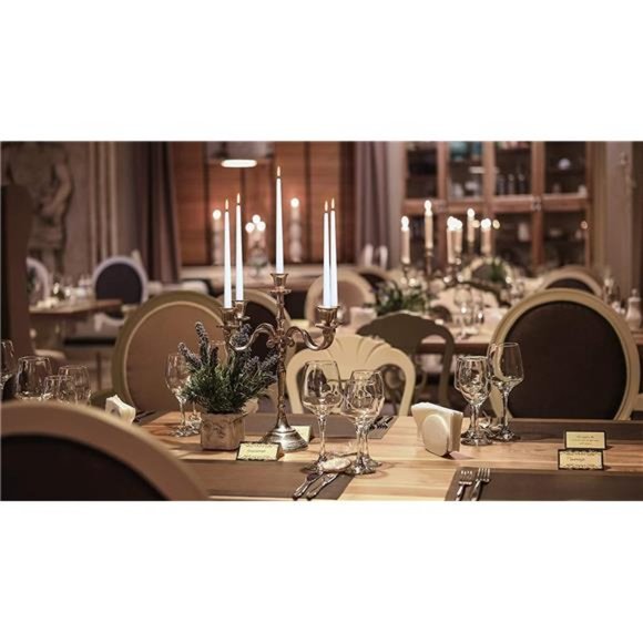 12 Pack Tall Taper Candles - 10 Inch White Dripless, Unscented Dinner Candle - Picture 5 of 6